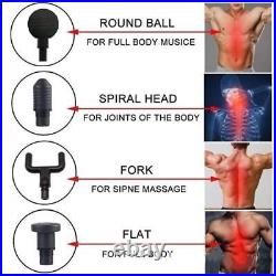 10 PCS Massage Gun Deep Tissue Percussion Muscle Relax Massager 4 Heads & Case