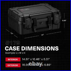 16 Pistol Case Heavy Duty Waterproof Hard Gun Case Slot Mag Pre-Cut Foam