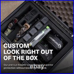 16 Pistol Case Heavy Duty Waterproof Hard Gun Case Slot Mag Pre-Cut Foam