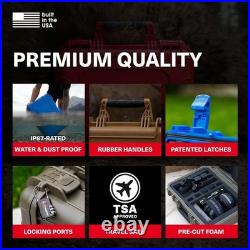 16 Pistol Case Heavy Duty Waterproof Hard Gun Case Slot Mag Pre-Cut Foam