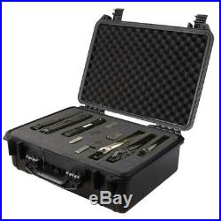 18 Gun Hard Shell Case Weatherproof Carry Box for Handguns Pistols Ammunition
