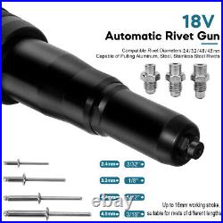 18 Volt Rivet Gun Cordless Electric Rivnut Tool NutSert With 2.2 Battery&Charger