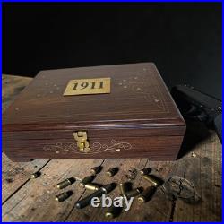 1911 Wood Storage Case Indian Rosewood/Sheesham Brown Velvet Lined