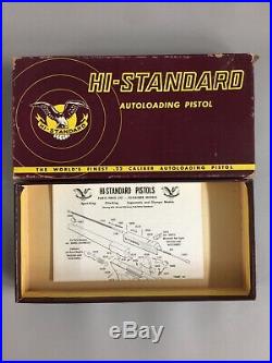 1950s HI-STANDARD Super Citation 9263 PISTOL BOX ONLY 22 cal & PARTS LIST