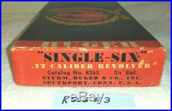 1960s Vintage RUGER Single-Six Original OLD MODEL 3 Screw. 22 cal BOX RSS5