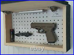 19 Black and Burnt American Flag handgun concealment cabinet hidden gun storage