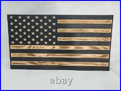 19 Black and Burnt American Flag handgun concealment cabinet hidden gun storage