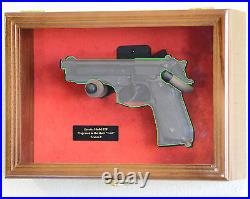 1 Single Pistol Handgun Revolver Gun Cabinet Display Case Wall Rack Box Replica