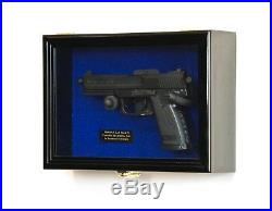 1 Single Pistol Handgun Revolver Gun Cabinet Display Case Wall Rack Box Replica