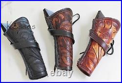 22CAL RIGHT HAND Cross Draw Holster Tooled Leather Case Revolver Gun Pistol