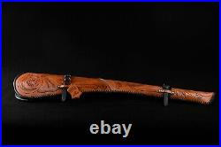 33 Genuine Leather Rifle Cover Scabbard Shotgun Hand Tooled Sleeve Case Brown