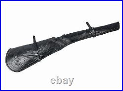 33 Hand Tooled Rifle Cover Scabbard Shotgun Sleeve Genuine Leather Case Brown
