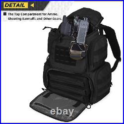 3 Pistol Gun Case Backpack Tactical Shooting Range Bag Firearm Handgun Storage