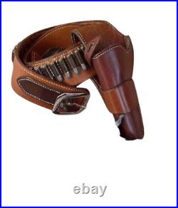 44/45 Smooth Straight 5 To 7 Inch Leather Case Revolver Holster Gun Pistol Sass