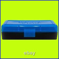 50 x BERRY'S PLASTIC AMMO BOX, BLUE/BLACK 50 Round 9MM / 380 FULL CASE