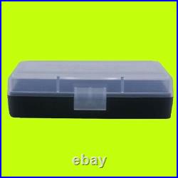 50 x BERRY'S PLASTIC AMMO BOX, CLEAR/BLACK 50 Round 9MM / 380 FULL CASE