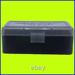 50 x BERRY'S PLASTIC AMMO BOX, SMOKE/BLACK 50 Round 357/38 FULL CASE