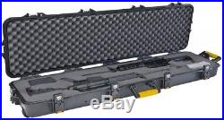 54 Black Gun Case for 2 Double Scoped Rifle Hard Storage with Lock Protect