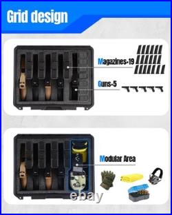 5G Pistol Case with 19 Magazines Slots Heavy Duty Waterproof Travel Handguns
