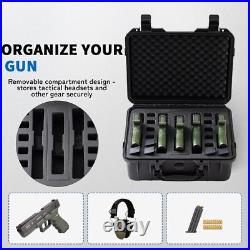 5 Pistol & 14 Magazine Case TSA Approved Pistol Case Hard Shell Waterproof with 5 Pistol & 14 Magazine Case TSA Approved Pistol Case Hard Shell Waterproof with
