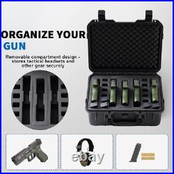 5 Pistol & 14 Magazine Case TSA Approved Pistol Case Hard Shell Waterproof with 5 Pistol & 14 Magazine Case TSA Approved Pistol Case Hard Shell Waterproof with