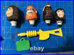 70s Astro Apes-Set Of 4 Reproduction Hand Painted 8 Heads, Gun, case BrentzDolz