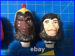 70s Astro Apes-Set Of 4 Reproduction Hand Painted 8 Heads, Gun, case BrentzDolz