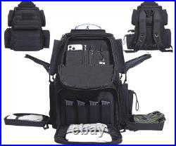 ADUSASA Gun range backpack Holds 6 full size pistols, Pistol range bag with 11
