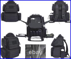 ADUSASA Gun range backpack Holds 6 full size pistols, Pistol range bag with 11