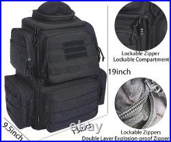 ADUSASA Gun range backpack Holds 6 full size pistols, Pistol range bag with 11