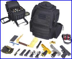 ADUSASA Gun range backpack Holds 6 full size pistols, Pistol range bag with 11