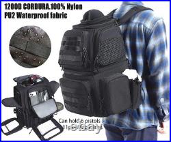 ADUSASA Gun range backpack Holds 6 full size pistols, Pistol range bag with 11