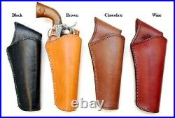 ALL STYLE Plain Smooth Leather SINGLE GUN PISTOL Cross Draw HOLSTER CASE New