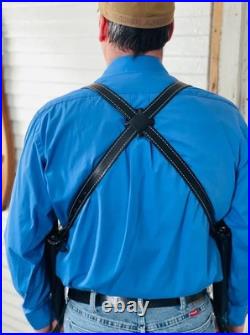 Adjustable Leather Chest Rig Gun Holster With Ammo Holder Shoulder Strap Adjustable Leather Chest Rig Gun Holster With Ammo Holder Shoulder Strap