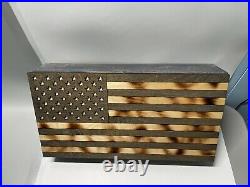 American Flag Concealment Case Hidden Gun Storage Compartment Cabinet 20 X 10