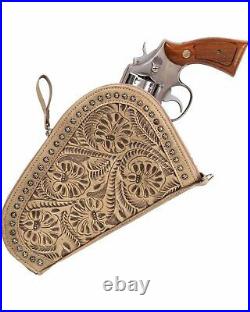 American West Tolled Leather Padded Gun Case Bundle with Small Key Chain