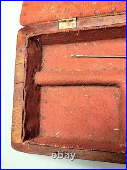 Antique 19th Century Wooden Lion Motif Latch Percussion Pistol Box Display Case