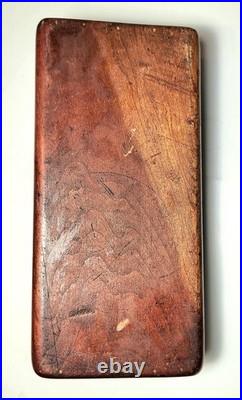 Antique 19th Century Wooden Lion Motif Latch Percussion Pistol Box Display Case
