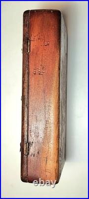 Antique 19th Century Wooden Lion Motif Latch Percussion Pistol Box Display Case