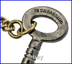 Antique Key Hand Engraved GUN CASE Brass Tag with HOBB's Key 2 ref. K350