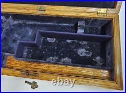 Antique Oak Pistol Revolver Presentation Case Storage Wood Gun Lock Box Colt Antique Oak Pistol Revolver Presentation Case Storage Wood Gun Lock Box Colt
