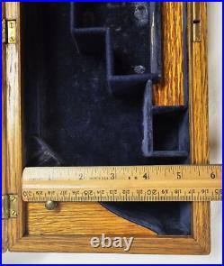 Antique Oak Pistol Revolver Presentation Case Storage Wood Gun Lock Box Colt Antique Oak Pistol Revolver Presentation Case Storage Wood Gun Lock Box Colt