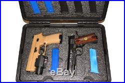 Armourcase 1450 holds 4 Tactical Pistols + 24 mags equiv. Pelican im2200 case