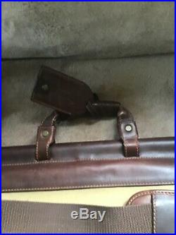 BARON Leather & Canvas TRAVEL Gun CASE BAG Extra Large HAND & Shoulder Strap