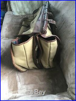 BARON Leather & Canvas TRAVEL Gun CASE BAG Extra Large HAND & Shoulder Strap