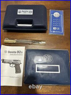 BERETTA 92G GUN CASE WithCleaning Rods, Manual, And Paperwork-Beautiful-VINTAGE