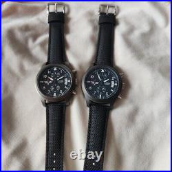 Baterli Men's Watch Stainless Steel Case S11 VK67A Chronograph Quartz Leather