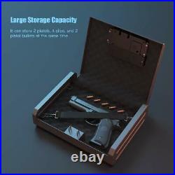 Biometric Fingerprint Gun Steel Safe with Backup Keys Pistol Firearm Case Storage