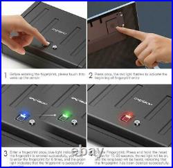 Biometric Fingerprint Gun Steel Safe with Backup Keys Pistol Firearm Case Storage