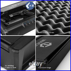 Biometric Gun Safe Box Pistol Case 2 Handgun Storage Fingerprint Quick Access